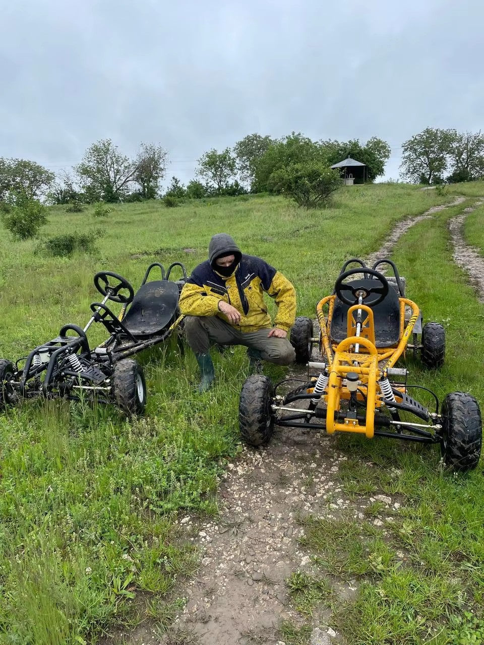 25KM/H Safety Speed Buggy for Aged 105CC Heavy Duty Gasoline Karting with 4 Wheel